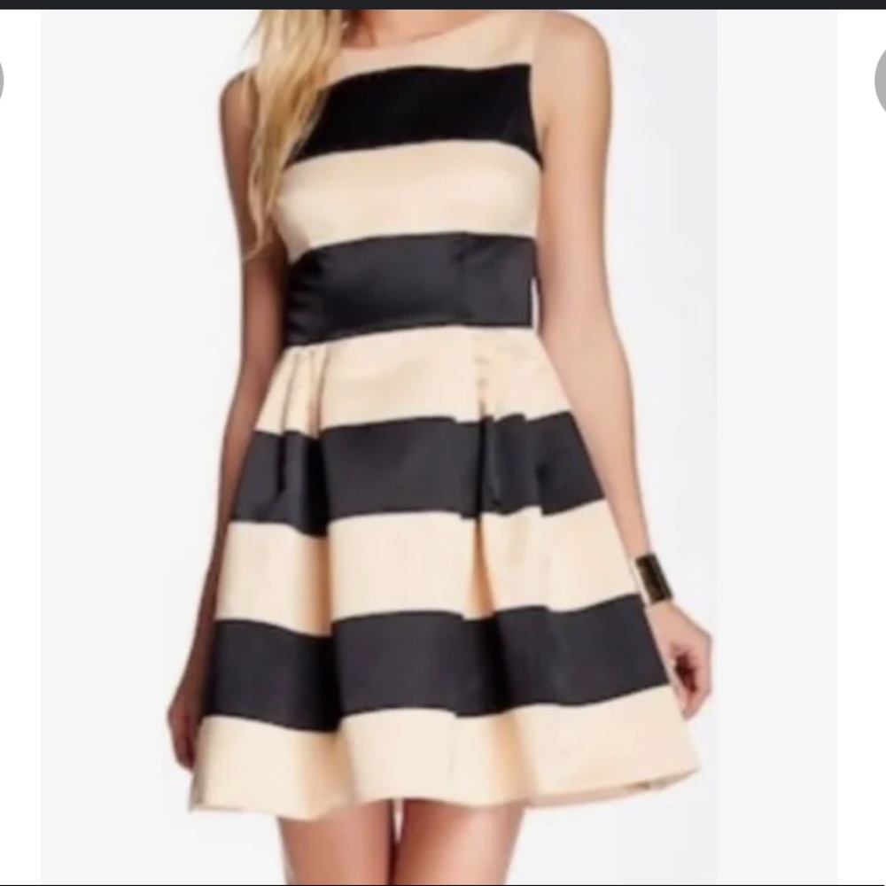 Cece by Cynthia Steffe Black Beige Dress